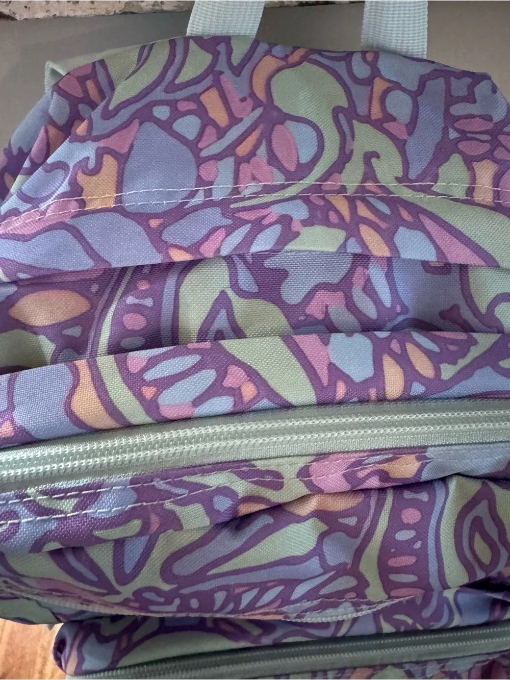 Jansport Pastel Purple Floral Pattern Backpack